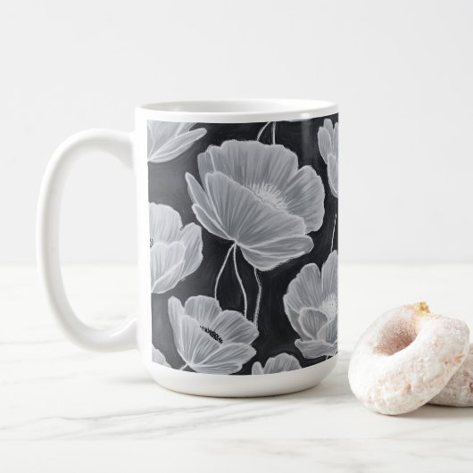 Elegant and Whimsical Poppies Koffiemok (Met donut)