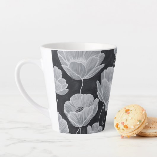 Elegant and Whimsical Poppies Latte Mok (In situ)