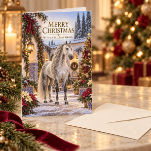Elegant Andalusisch Paard Kerstmis Kaart