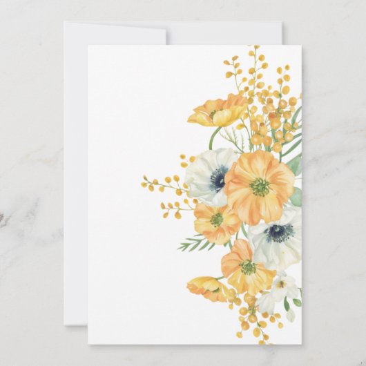 Elegant Anemone Bloemen Sinaasappel & Wit Verjaard Kaart (Achterkant)