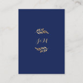 Elegant Anemone Blue Monogram Weddenschappen Recep Informatiekaartje (Achterkant)