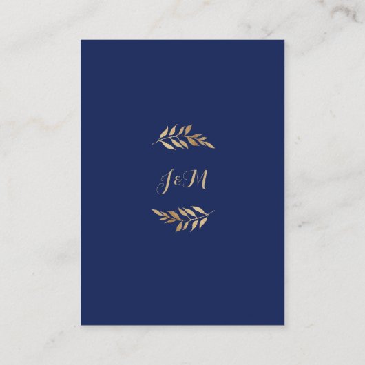 Elegant Anemone Blue Monogram Weddenschappen Recep Informatiekaartje (Achterkant)