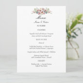 Elegant Anemone Dark Grey Wedding of Party Menu (Staand voorkant)