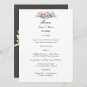 Elegant Anemone Dark Grey Wedding of Party Menu (Voorkant / Achterkant)