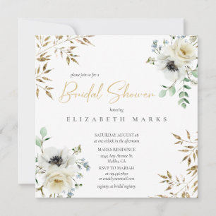 Elegant Anemone Floral Bridal Shower Kaart