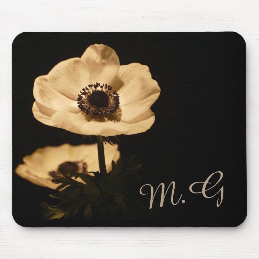 Elegant Anemone Flowers Initialen Muismat (Voorkant)
