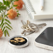 Elegant Anemone Flowers Initialen Sleutelhanger (Zijkant)