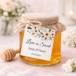 Elegant Anemone Love is Sweet Wedding Favor Tag Bedankjes Labels
