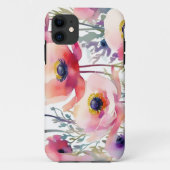 Elegant Anemone Patroon Roze en Paarse Case-Mate iPhone Case (Achterkant)