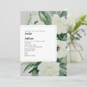 Elegant Anemone White Floral Greenery Wedding Kaart (Staand voorkant)