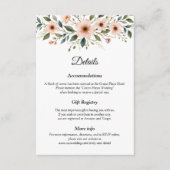 Elegant Anemone Wildflower Botanical Wedding Informatiekaartje (Voorkant)