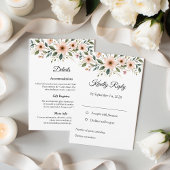 Elegant Anemone Wildflower Botanical Wedding Informatiekaartje
