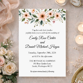 Elegant Anemone Wildflower Botanical Wedding Kaart