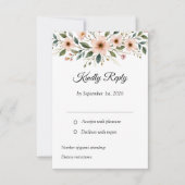 Elegant Anemone Wildflower Botanical Wedding  RSVP Kaartje (Voorkant)