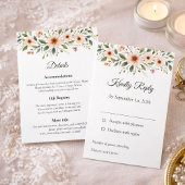 Elegant Anemone Wildflower Botanical Wedding  RSVP Kaartje