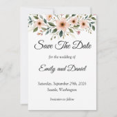 Elegant Anemone Wildflower Save the Date Card (Voorkant)