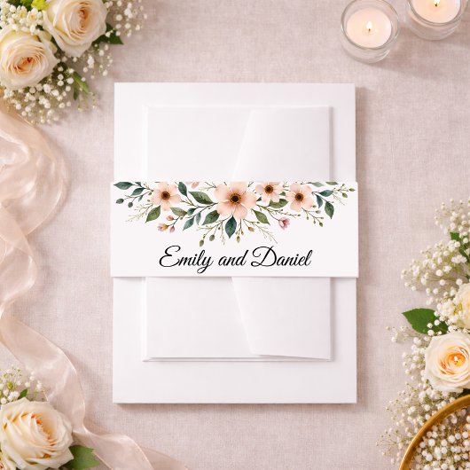 Elegant Anemone Wildflower Wedding Invitation Uitnodigingen Wikkel