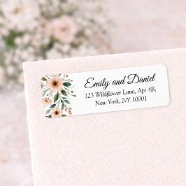 Elegant Anemone Wildflower Wedding Return Address Etiket