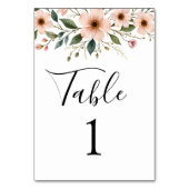 Elegant Anemone Wildflower Wedding Table Number  Kaart (Voorkant)