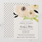 Elegant Anemone Zwart Wit Bloemen Vrijgezellenfees Kaart (Voorkant / Achterkant)