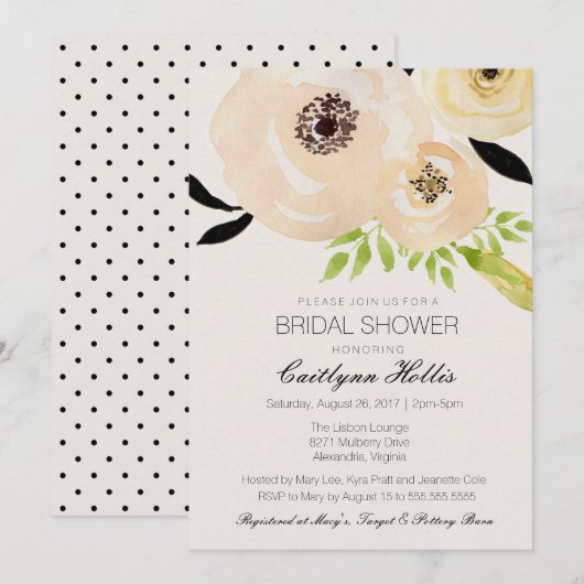 Elegant Anemone Zwart Wit Bloemen Vrijgezellenfees Kaart (Voorkant / Achterkant)