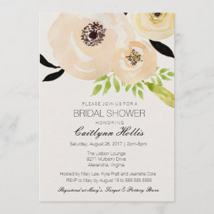 Elegant Anemone Zwart Wit Bloemen Vrijgezellenfees Kaart