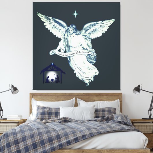 Elegant  Angel met Bethlehem Canvas Afdruk (Insitu (Slaapkamer))