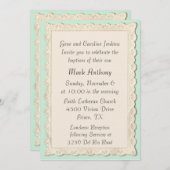 Elegant  Angel Panting Baptism Uitnodiging (Voorkant / Achterkant)