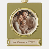 Elegant Angel Rechthoekig Gift Label Verguld Banner Ornament (Voorkant)