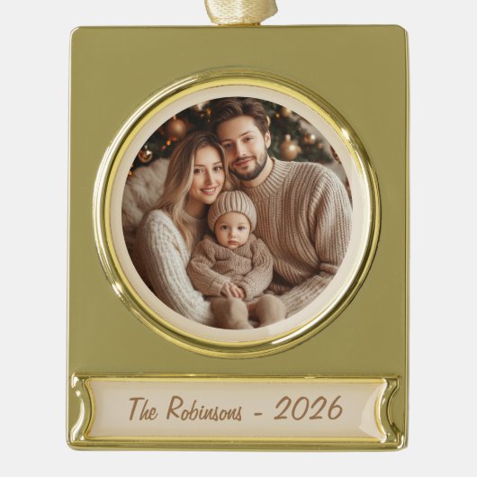 Elegant Angel Rechthoekig Gift Label Verguld Banner Ornament (Voorkant)