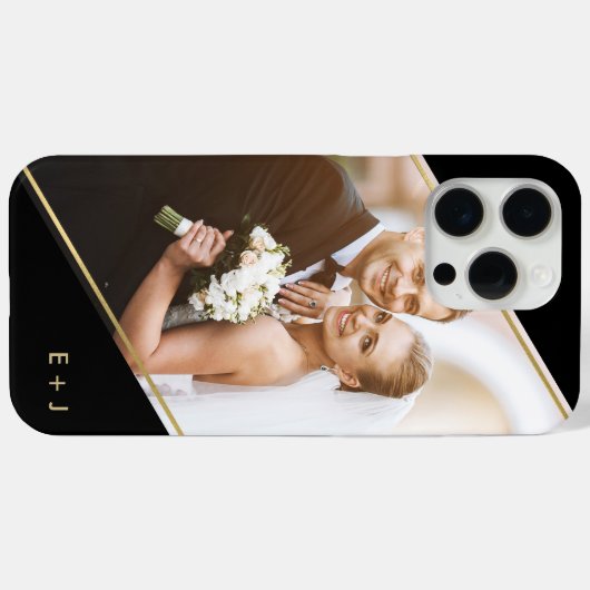 Elegant Angle Monogramed Custom Photo Case-Mate iPhone Case (Achterkant (horizontaal))