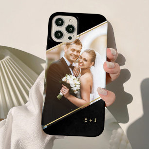 Elegant Angle Monogramed Custom Photo iPhone 15 Pro Max Hoesje