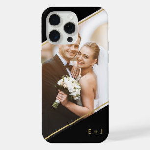 Elegant Angle Monogramed Custom Photo iPhone 15 Pro Max Case