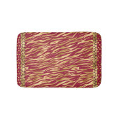 Elegant Animal Print Burgundy Gold Chic Luxe Badmat (Voorkant)