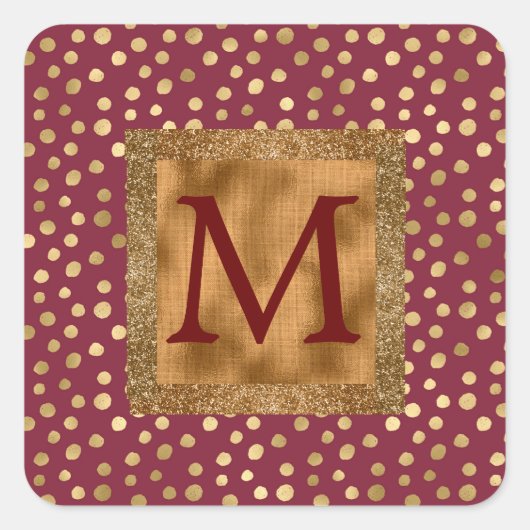 Elegant Animal Print Cheetah Chic Burgundy Gold Vierkante Sticker (Voorkant)