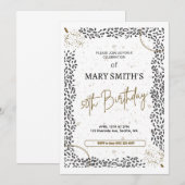 Elegant Animal Print Gold Black 50e verjaardag Kaart (Voorkant / Achterkant)