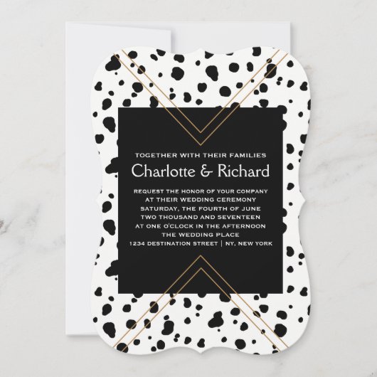 Elegant Animal Print | Zwarte en witte dalmatische Kaart (Voorkant)
