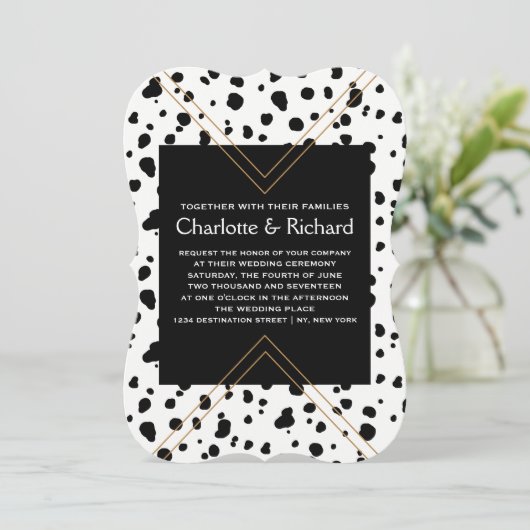 Elegant Animal Print | Zwarte en witte dalmatische Kaart (Staand voorkant)