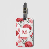 Elegant Anjer Bloempatroon Bagagelabel (Voorkant (verticaal))