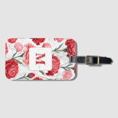 Elegant Anjer Bloempatroon Bagagelabel (Voorkant (horizontaal))