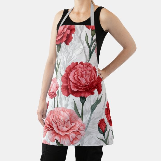 Elegant anjer bloempatroon schort (Insitu)