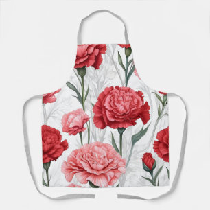 Elegant anjer bloempatroon schort