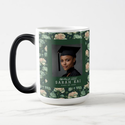 Elegant Anjer Patroon Universiteit Afstuderen Magische Mok (Links)