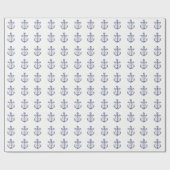 Elegant anker Marine Blauw Nautische Huwelijk Cadeaupapier (Vlak)