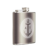 Elegant anker met initialen heupfles (Rechts)