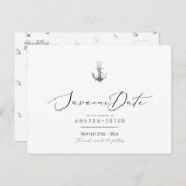 Elegant anker, nautisch Bewaar de datum Briefkaart (Voorkant / Achterkant)