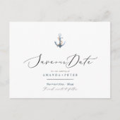 Elegant anker, nautisch Bewaar de datum Briefkaart (Voorkant)