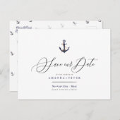 Elegant anker, nautisch Bewaar de datum Briefkaart (Voorkant / Achterkant)