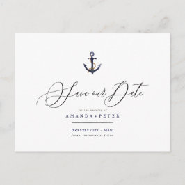 Elegant anker, nautisch Bewaar de datum Briefkaart