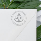 Elegant anker nautisch monogram retouradres zelfinktende stempel